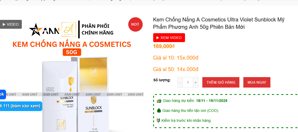 Thu hồi kem chống nắng ghi SPF 45+, kiểm nghiệm chỉ đạt SPF 2